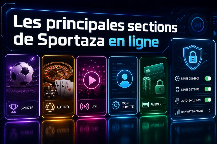 Les principales sections de Sportaza en ligne
